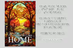 Stained Glass Autumn 12x18 Welcome to Our Home Garden Flag Product Image 2