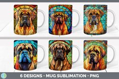 Bundle of six Painted Glass Mastiffs Mug Wrap designs.