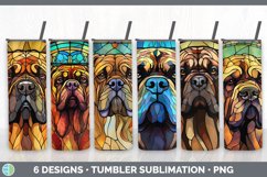 Bundle of six Painted Glass Mastiffs Tumbler designs.