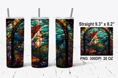 Stained Glass Mermaid Tumbler Wrap, Mermaid Tumbler Wrap Product Image 1