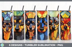 Bundle of six Painted Glass Miniature Pinschers Tumbler designs.