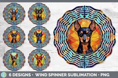 Bundle of six Painted Glass Miniature Pinschers Wind Spinner designs.