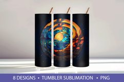 Stained Glass Moon Tumbler Wrap Sublimation Product Image 5