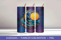 Stained Glass Moon Tumbler Wrap Sublimation Product Image 7