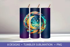 Stained Glass Moon Tumbler Wrap Sublimation Product Image 8