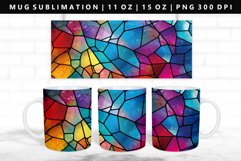 Stained Glass 11oz, 15oz Mug Sublimation | Mug Wrap PNG Product Image 1