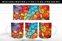 Stained Glass 11oz, 15oz Mug Sublimation | Mug Wrap PNG Product Image 1