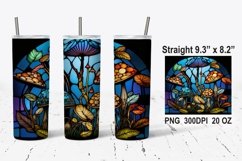 Stained Glass Mushroom Tumbler Wrap,Sublimation Tumbler Wrap Product Image 1