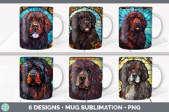 Bundle of six Painted Glass Newfoundlands Mug Wrap designs.