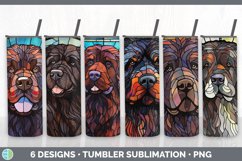Bundle of six Painted Glass Newfoundlands Tumbler designs.