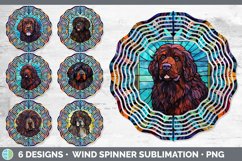 Bundle of six Painted Glass Newfoundlands Wind Spinner designs.