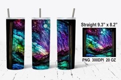 Stained Glass Northern Tumbler Wrap,Sublimation Tumbler Wrap Product Image 1