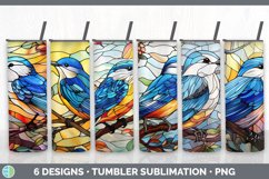 Bundle of six Painted Glass Nuthatches Tumbler designs.