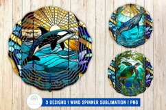 Stained Glass Ocean Wind Spinner Sublimation Designs Product Image 1