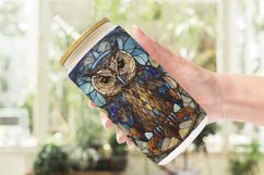 Stained Glass Owl Glass Can Wraps Product Image 2