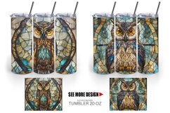 Stained Glass Owl | Tumbler Sublimation Wrap Product Image 2