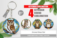 Keychain Stained Glass Owl Product Image 1