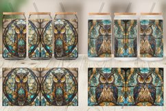 Stained Glass Owl Glass Can Wraps Product Image 4
