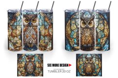 Stained Glass Owl | Tumbler Sublimation Wrap Product Image 4