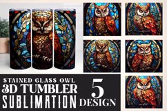 Stained Glass Owl 3D Tumber Bundle Product Image 1