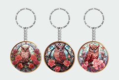 Stained Glass Owl Halloween Keychain Sublimation Bundle