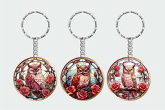 Stained Glass Owl Halloween Keychain Sublimation Bundle