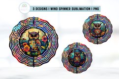 Stained Glass Owl Wind Spinner Sublimation Designs Product Image 1