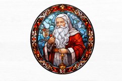 Stained Glass Painting of Santa Claus Watercolor Clipart Product Image 7