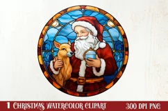Stained Glass Painting Of Santa Clipart Sublimation Product Image 1