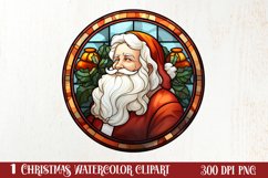 Stained Glass Painting Of Santa Clipart Sublimation Product Image 1
