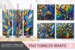 3D Stained glass peacock Tumbler Wrap Product Image 1