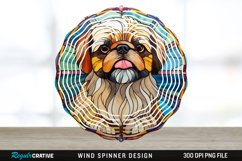 Stained Glass Pekingese Dog Spinner Sublimation Design PNG Product Image 1