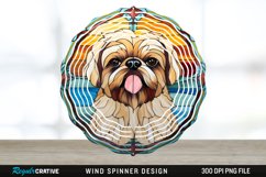 Stained Glass Pekingese Dog Spinner Sublimation Design PNG Product Image 1