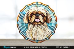 Stained Glass Pekingese Dog Spinner Sublimation Design PNG Product Image 1