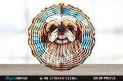 Stained Glass Pekingese Dog Spinner Sublimation Design PNG Product Image 1