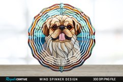 Stained Glass Pekingese Dog Spinner Sublimation Design PNG Product Image 1