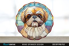 Stained Glass Pekingese Dog Spinner Sublimation Design PNG Product Image 1