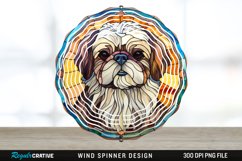Stained Glass Pekingese Dog Spinner Sublimation Design PNG Product Image 1
