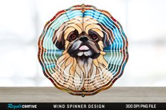 Stained Glass Pekingese Dog Spinner Sublimation Design PNG Product Image 1