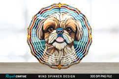 Stained Glass Pekingese Dog Spinner Sublimation Design PNG Product Image 1