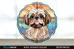 Stained Glass Pekingese Dog Spinner Sublimation Design PNG Product Image 1