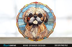 Stained Glass Pekingese Dog Spinner Sublimation Design PNG Product Image 1