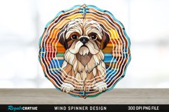 Stained Glass Pekingese Dog Spinner Sublimation Design PNG Product Image 1