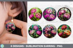 Bundle of six Floral Peonies Round Earrings designs.