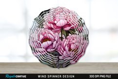 Stained Glass Peony Flowers Wind Spinner Sublimation PNG Product Image 1
