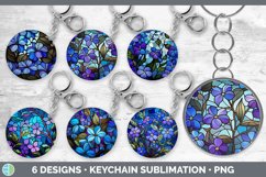 Bundle of six Watercolor Periwinkles Keychain designs.