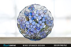 Stained Glass Periwinkle Flowers Flowers Wind Spinner PNG Product Image 1