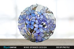 Stained Glass Periwinkle Flowers Flowers Wind Spinner PNG Product Image 1
