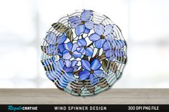 Stained Glass Periwinkle Flowers Flowers Wind Spinner PNG Product Image 1