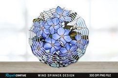 Stained Glass Periwinkle Flowers Flowers Wind Spinner PNG Product Image 1